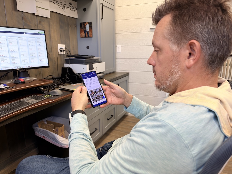 Eric using app